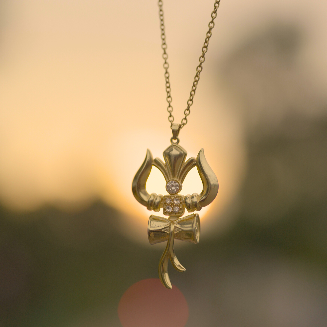 TRISHUL WITH DAMRU (GOLD)