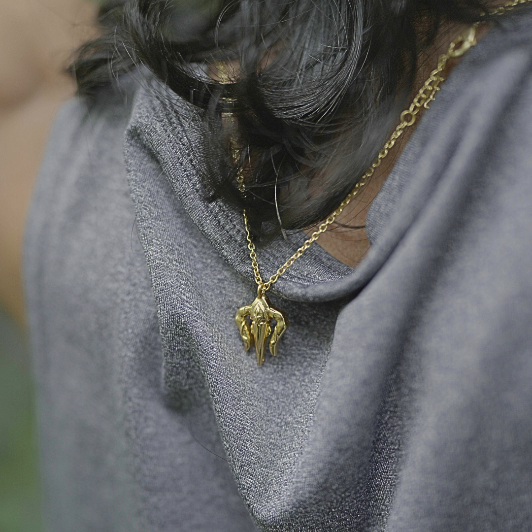 POSEIDON TRIDENT PENDANT (GOLD TEXTURED)