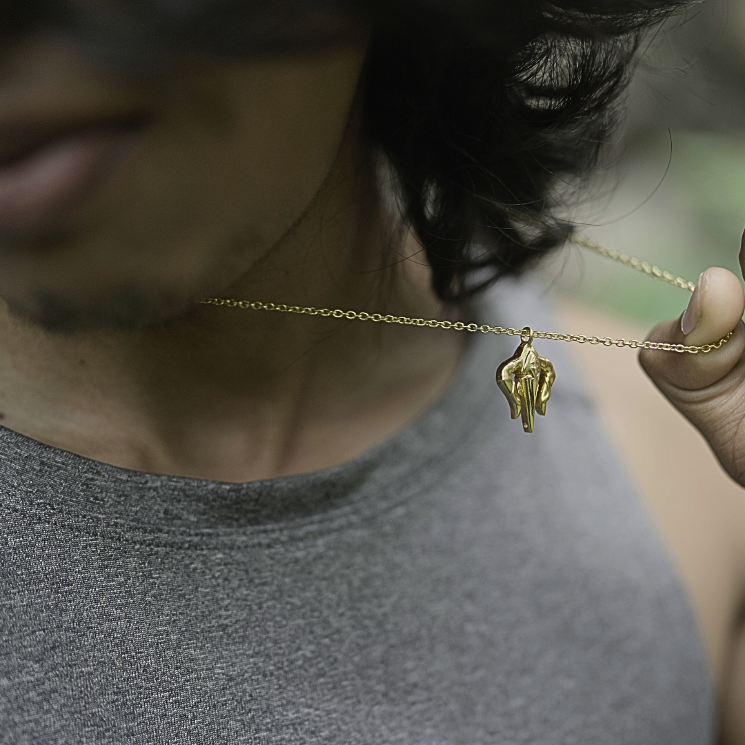 POSEIDON TRIDENT PENDANT (GOLD TEXTURED)