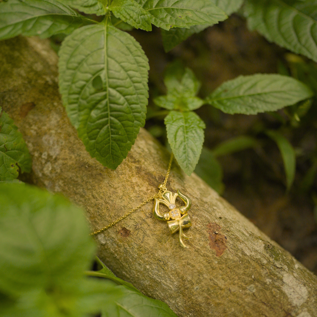 TRISHUL WITH DAMRU (GOLD)